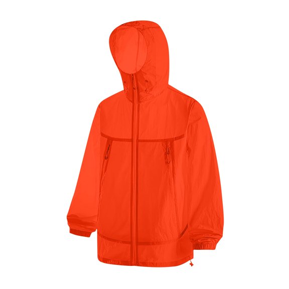 Htigea Womens Sun Protection Jacket Lightweight Windbreaker Waterproof Coat with Hood Lightweight Travel Hiking Cycling Tops Red XS