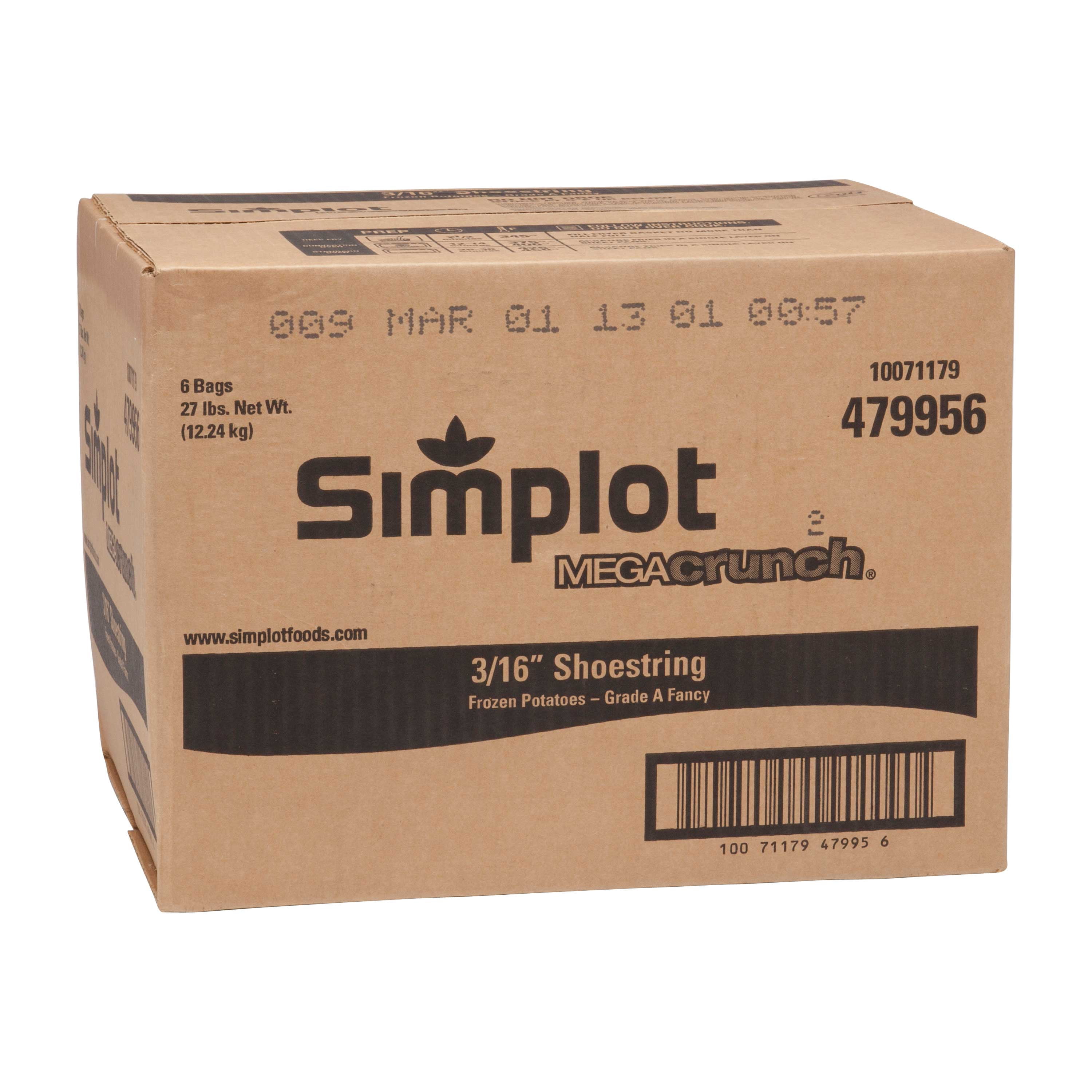 Simplot ClearlyCrisp Megacrunch Shoestring French Fry, 4.5 Pound - 6 per case.