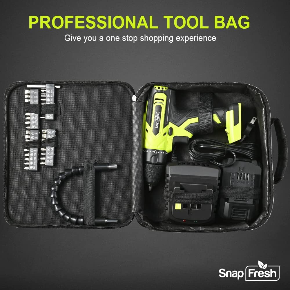 Snap Fresh 20 v, 2.0Ah Cordless Drill Driver, 21+1 Torque, 1400 RPM