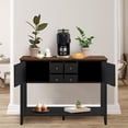 thumbnail image 2 of Pouseayar Wood Sideboard Buffet Storage Cabinet ,Black, 2 of 7