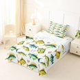 thumbnail image 3 of Manfei Fishing Gear Fish Twin Sheets, Cartoon Sealife Bedding, Teal Golden, 3pcs, 1 Flat Sheet, 1 Fitted Sheet and 1 Pillowcase, 3 of 6