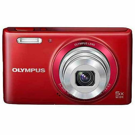Stylus VG-180 16-Megapixel 5X 26mm Wide Optical Zoom 2.7 Inch LCD - Red