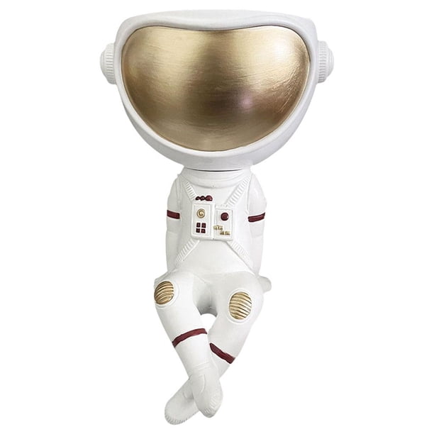 Jarrón de resina creativo con forma de astronauta y buzo, floreros hidropónicos de escritorio. Dorado volteado