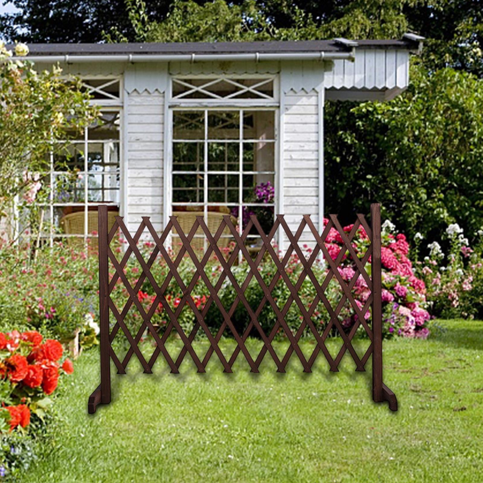 Wooden Dog Gate Door Expanding Folding Fence Multipurpose Use for Small Puppy Medium Dogs Portable Outdoor Indoor Use Foldable Adjustable 170cmx70cm Brown