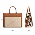thumbnail image 4 of Wrangler Laptop Tote Bag for Women Western Style Work Crossbody Bag, Cow-Brown, 4 of 7