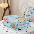 thumbnail image 5 of Manfei Cute Dog Lover Zipper Twin Comforter Sets with Fitted Sheet and 2 Pillowcases, Cartoon Daisy Zipper Bedding Set, Light Blue, Polkadot Reversible, 4pcs, 5 of 7