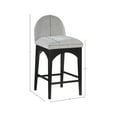 thumbnail image 3 of Meridian Furniture Waldorf Grey Chenille Fabric Stool, 3 of 8