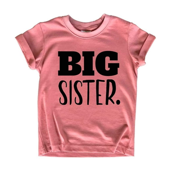 Big Sister Shirt Big Sister Announcement Toddler Shirts Promoted to Girls Outfit (Black on Mauve, 3 Years)