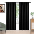 thumbnail image 1 of Blackout Cortinas 52x84 Pulgadas, Juego de 2 Cortinas con Bolsillo para Barra, Aisladas Térmicamente, Decoración Sólida para el Hogar, Cortinas para Sala de Estar y Recámara, Privacidad Asegurada y A, 1 of 7