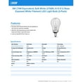 thumbnail image 6 of Feit White Filament A15 E12 (Candelabra) Filament LED Bulb Soft White 75 Watt Equivalence 2 pk, 6 of 11