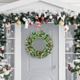 thumbnail image 4 of Gymax 24'' Pre-lit Artificial Christmas Wreath Decorative Snow Flocked Wreath, 4 of 10