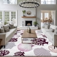 thumbnail image 3 of Shell Coral Coastal Area Rugs 6'x9', Washable Small Throw Rugs for Kitchen Dining room, Nautical Summer Beach Ocean Sea Indoor Outdoor Rug Non-Slip Low Pile Carpet Runner Reversible Floor Mats, 3 of 8
