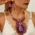 thumbnail image 1 of Conjunto de joyería africana Declaración gran cristal colgante collar pendientes conjunto, 1 of 3