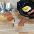 thumbnail image 4 of Soidarity Ollas Sartenes Soporte de mango Cuero Anti-escaldaduras Protector de agarradera caliente Cubierta de sartén resistente al calor Picnic Kits de desorden para acampar Marrón Tipo 1, 4 of 6