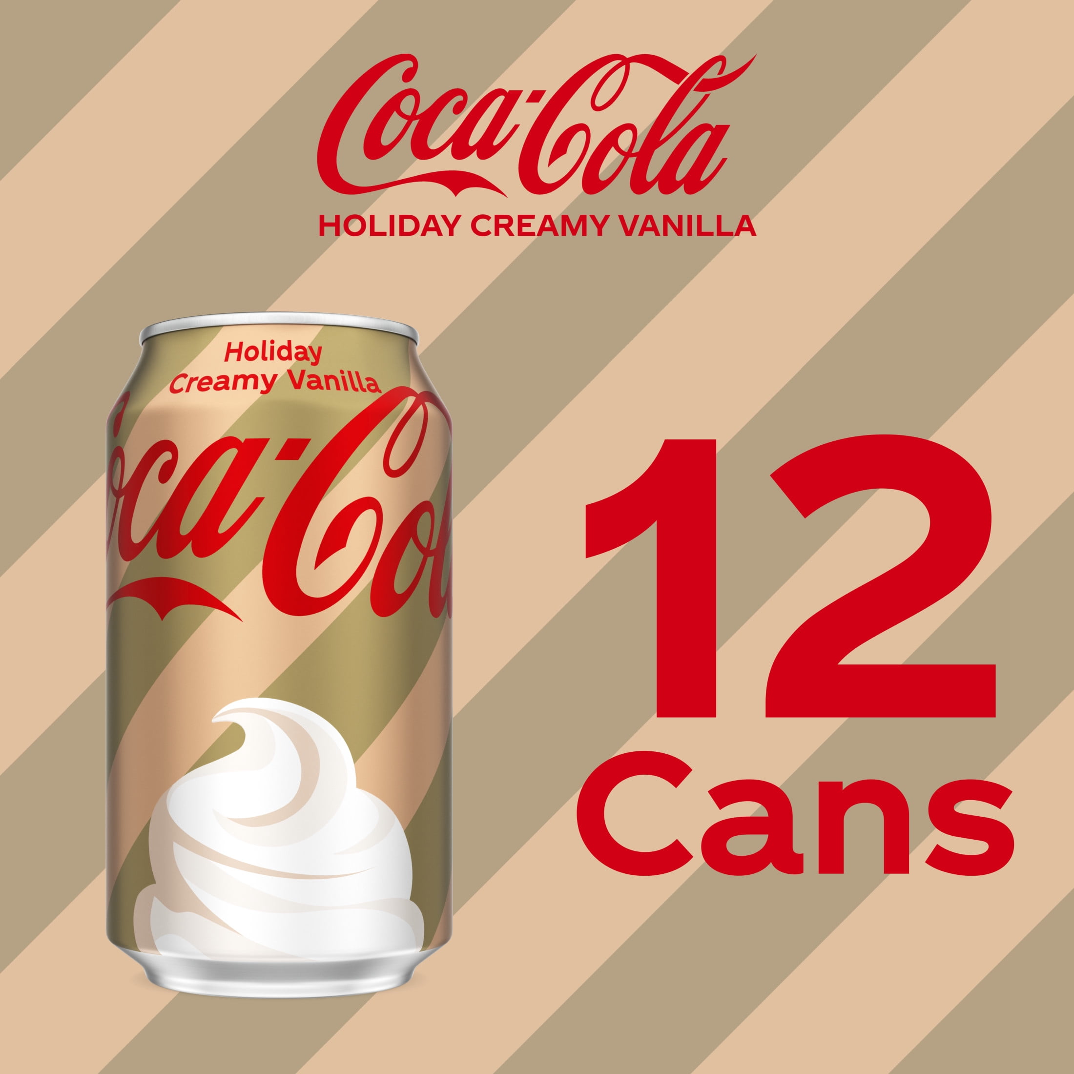 Coca-Cola Holiday Creamy Vanilla Soda Pop Fridge Pack Cans, 12 fl oz, 12 Pack