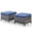 Gray/Blue, variant on Giantfurnni 2 Peices Patio Rattan Ottomans, Outdoor Wicker Footrests with Cushions for Porch Backyard Deck