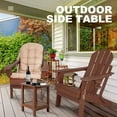thumbnail image 5 of Nalone Adirondack Side Table 16.5" Outdoor Side Table HDPE Plastic Double Adirondack End Table Small Table for Patio (Wood), 5 of 7