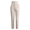 thumbnail image 4 of Fgnfyis Womens Summer Pants High Waist Pleated Detail Streamlined Fit Everyday Basic Solid Color Ankle Trousers Comfortable Women Pants Beige L, 4 of 5