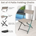 thumbnail image 4 of Spaco Patio Folding Chairs Set of 4 Lightweight Camping Chairs with Breathable Seat-Brown, Outdoor Stackable Dining Chairs for All Weather, Breathable Garden Outdoor Furniture for Backyard Deck, 4 of 7
