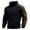 Black, variant on Suede Sweatshirt for Men Western Long Sleeve Quarter Zip Pullover Tops Color Block Stand Collar Shirts with Elbow Patches Khaki S