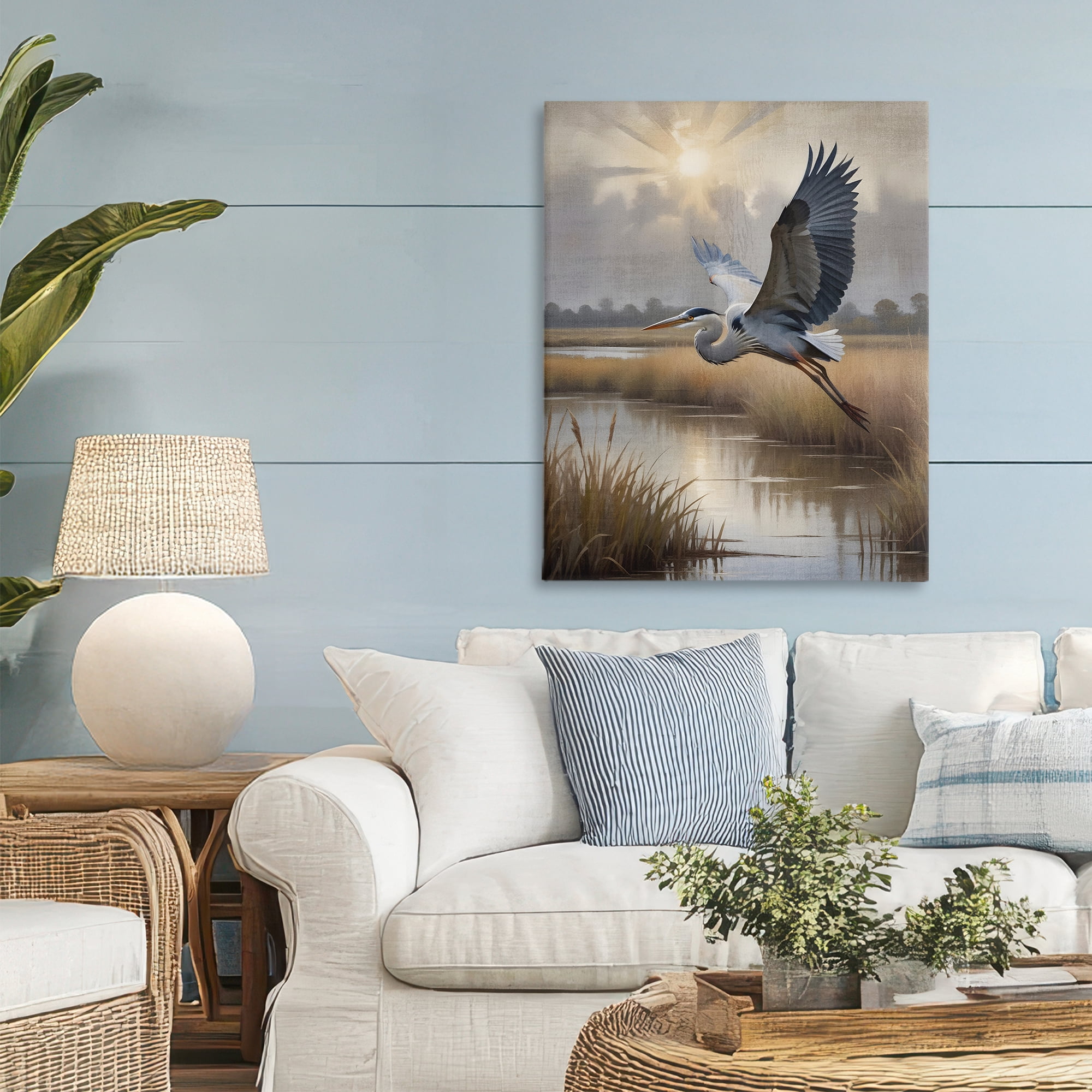 Stupell Industries Heron Flight over Wetlands Canvas Wall Art, design by Susan Arnot