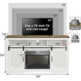 thumbnail image 5 of Mayincolor Farmhouse TV Stand for 65+ Inch TV, Tall Entertainment Center, Rustic TV Console with Sliding Bar Door for Living Room (Wood-Tone and White), 5 of 8