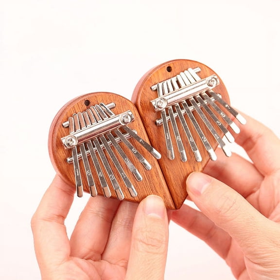 Mini Kalimba 8 Key Exquisite Finger Thumb Piano, Beginners Music Lovers Players,Cute Pendant Love
