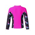 thumbnail image 2 of Sholeno Girls Zipper Rash Guard Swimwear Long Sleeve UPF 50+ UV Sun Protection Swim Shirt Hot Pink 10, 2 of 7