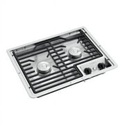 Dometic DROP-IN COOKTOP - Two Burner Cooktop Cast Iron/Flat Wire Grate -Top Mount Stove for RV and Outdoor Camper Kitchens