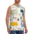 thumbnail image 2 of Uemuo Childish Dinosaur Pattern Men's Sleeveless T-Shirt,Muscle Athletic Tank Top, Moisture-wicking Quick-dry Breathable Classic Tee Top for Gym Run Outdoor Sports-, 2 of 8