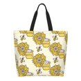thumbnail image 2 of Bingfone Canvas Tote Bag for Women with Inner Pocket Aesthetic Cute Shopping Tote Bags Reusable Grocery Bags-Cartoon Honey Pot Bee Sunflower, 2 of 9