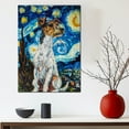 thumbnail image 5 of Smooth Fox Terrier Dog Starry Night Canvas Wall Art Prints, Dog Art Canvas Painting Poster,Pet Canvas Painting Puppy Artwork 8x12 inches, 5 of 6