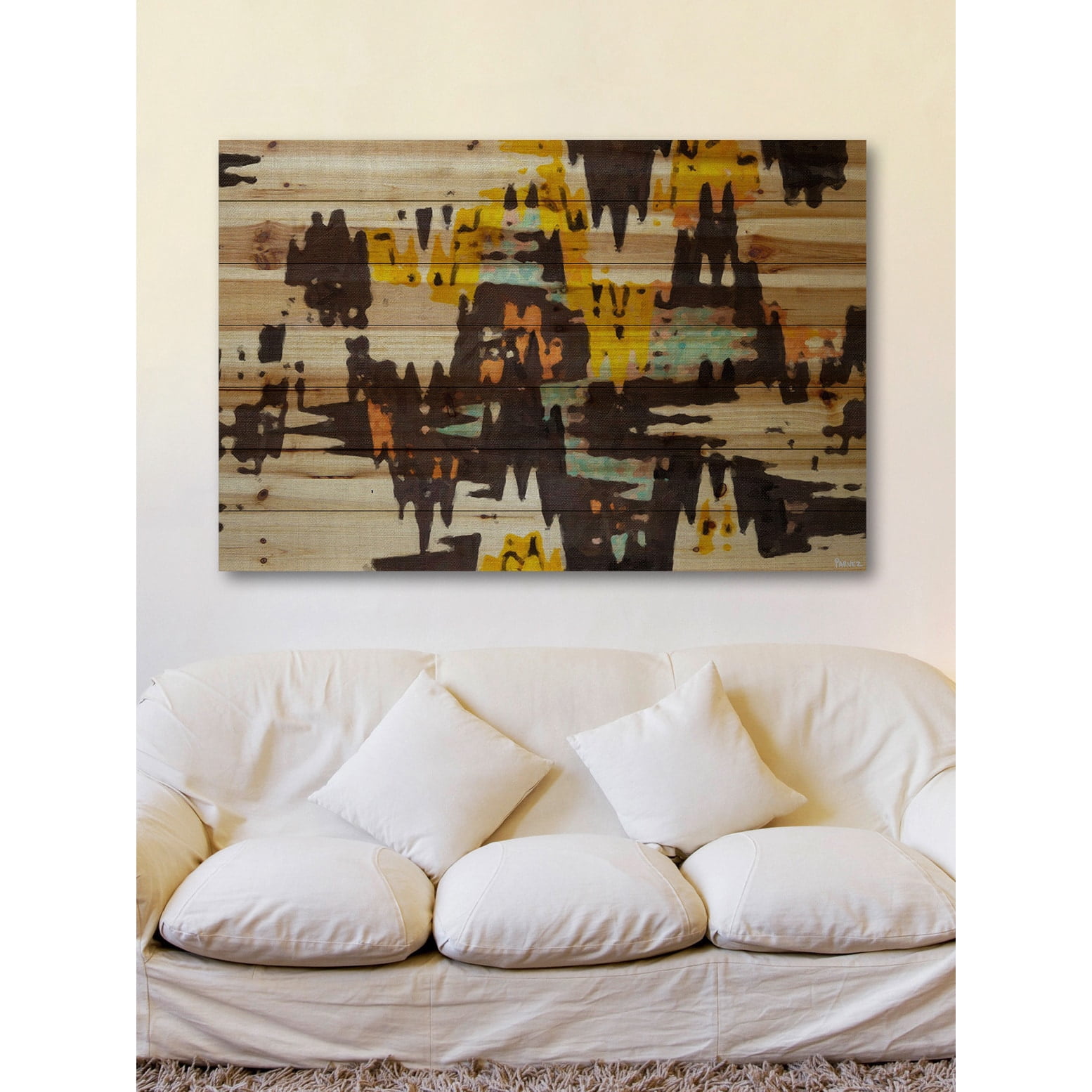 Parvez Michel Inc Parvez Taj - Scandinavian Wood Painting Print on Natural Pine Wood