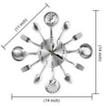 thumbnail image 2 of 14" Kitchen Cutlery Wall Clock with Forks and Spoons for Home Decor,Silver, 2 of 7