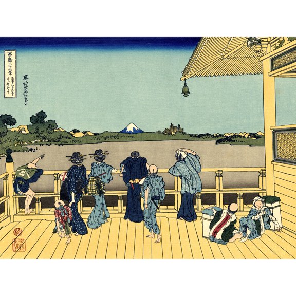 Hokusai 36 Views Fuji Sazai Hall Woodblock Japan Extra Large XL Wall Art Poster Print