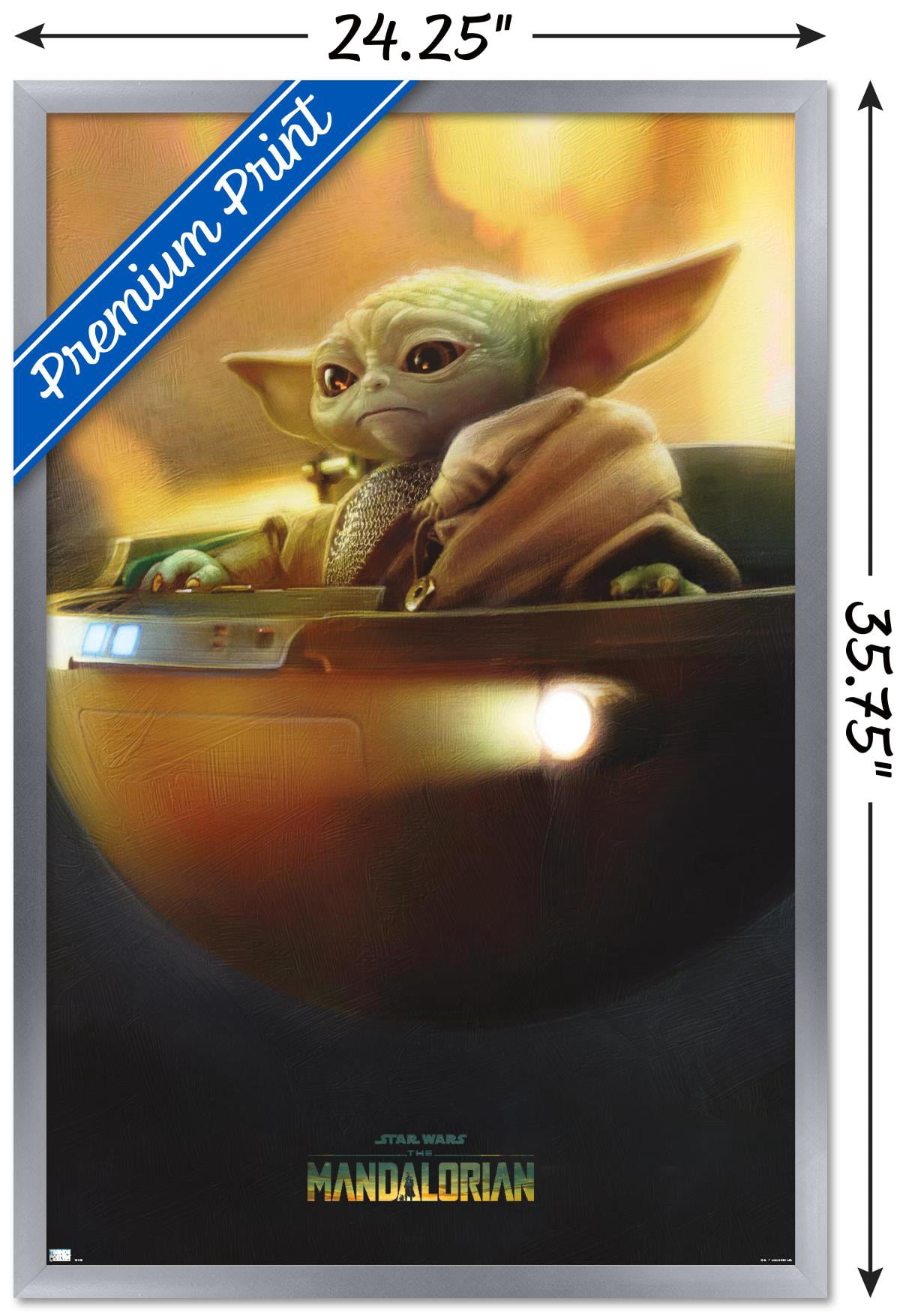 Star Wars: The Mandalorian Season 3 - Grogu in Pod Wall Poster, 22.375" x 34" Framed