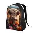 thumbnail image 2 of Fotbe Realistic Flower Cow Travel Laptop Backpack, Business Slim Sturdy Laptops Backpack, Water Resistant College School Computer Bag Gift for Men & Women Fits 15.6 Inch Notebook, 2 of 8