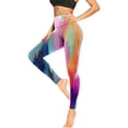 thumbnail image 4 of Women's High Waist Seamless Leggings Polka Dots Striped Plaid Graphic Print Gym Yoga Pants Slim Full Length Trousers(Red,M), 4 of 6