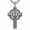 Celtic Cross 1, variant on Celtic Cross Necklace for Men Women, Platinum Plated with Natural Malachite, 22"+2" Chain, Vintage Irish Gift
