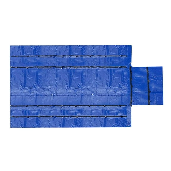 16' x 27' Flatbed Truck 15 Oz Superlight Steel Tarp with 4 FT Drop - Blue Heavy Duty Vinyl Waterproof Tarp for Trailers to Protect Cargo from Wind, Rain, Snow, and Sun