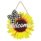 thumbnail image 1 of Placa de puerta de bienvenida de madera de girasol para puerta de entrada | Accesorio de decoración de guirnalda colgante de interior al aire libre | Acento de lazo | Decoración de pared de fiesta, 1 of 5