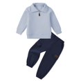 thumbnail image 6 of Hotiary 1-6Y Toddler Boys 2Pcs Long Pant Outfit Sets Kids Spring Fall Clothes Ribbed Long Sleeve Sweatshirt + Pants Outfits For Daily Wear, Birthday, School, Gift Idea, 6 of 8