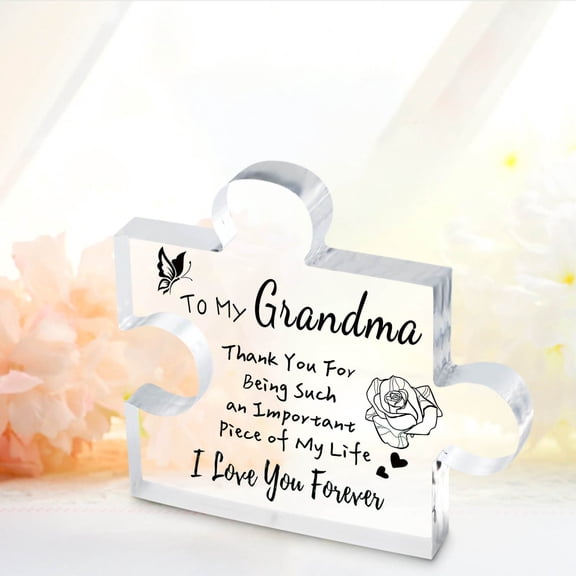 Kumdkd Acrylic Puzzle Block with Personalized Message, Custom Engraved Keepsake Gift for Mother's Day Father's Day Anniversary, Home Desk Decor