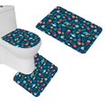 thumbnail image 1 of ABPHQTO Medusa Tortuga Pez Juego de alfombras de baño de 3 piezas Alfombra de baño Alfombra de contorno y tapa de inodoro ABPHQTO Cont-CHAPPLE-31670, 1 of 2