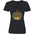 thumbnail image 3 of Inktastic Cheetah Print Pumpkin Women's V-Neck T-Shirt, 3 of 5
