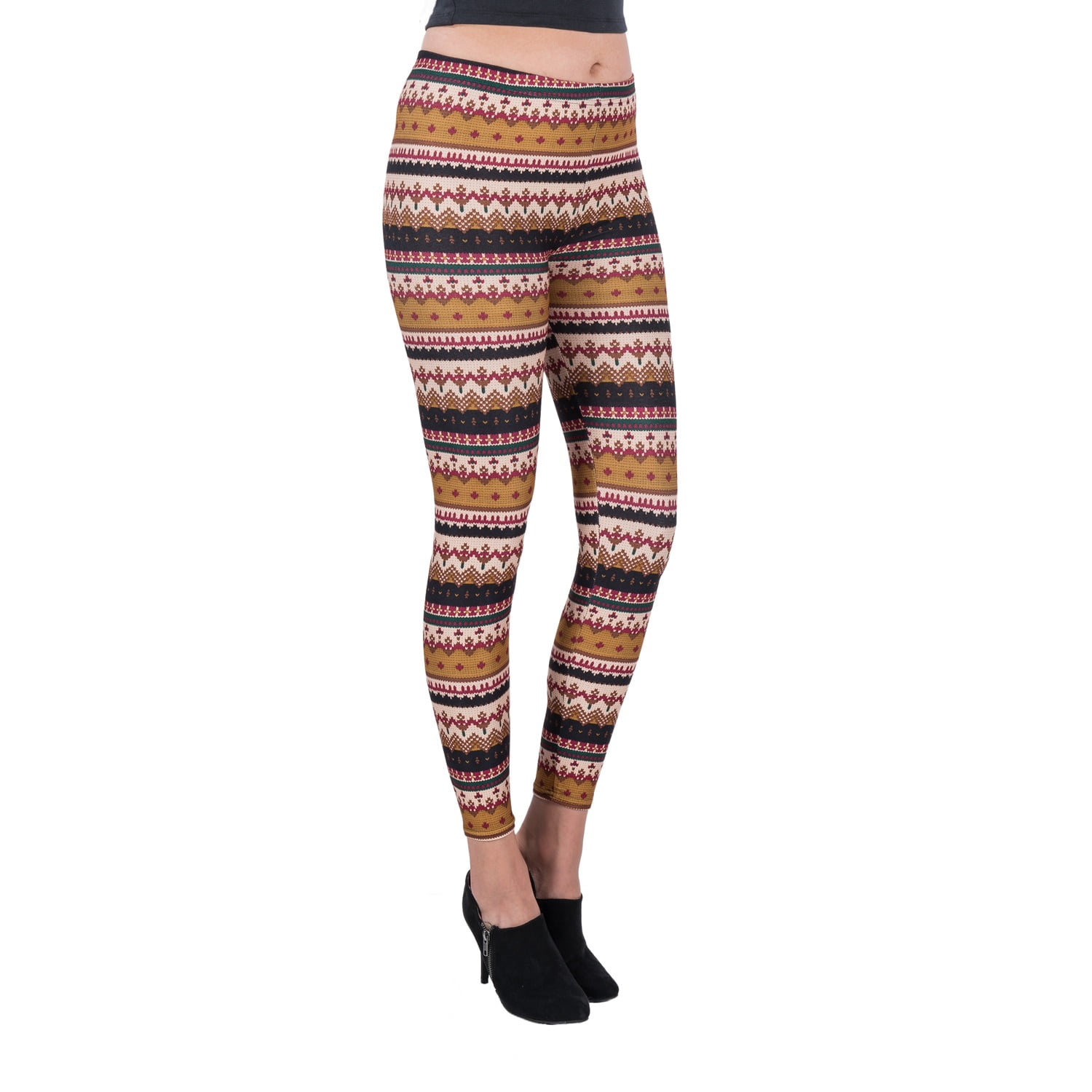 Women's Holiday Fashion Print Mid-Waist Full Length Yoga Leggings