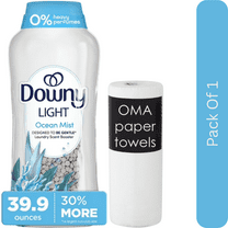 Downy Light In-Wash Scent Booster Beads – Ocean Mist (39.9 oz)-With Paper Towel By OMA