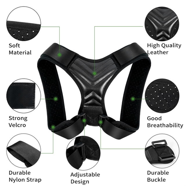 Marblesea Adjustable Upper back, Shoulder, Clavicle Brace Posture Correction Adjustable straps Back Support Posture Corrector for Men and Women