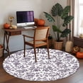 thumbnail image 4 of Pastoral Flowers Washable Round Area Rug 3 ft, Grape Purple Flower Farmhouse Plant , Soft Non Slip Rugs Stain Repellent Indoor Felt Carpet for Living Dining Room Bedroom Home Office, 4 of 9