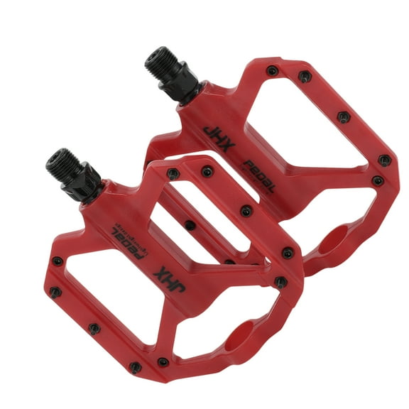 Unique Bargains Cycling Bike Pedal, 9/16" Spindle Nylon Bike Pedals Red for Road Mountain BMX MTB Bike